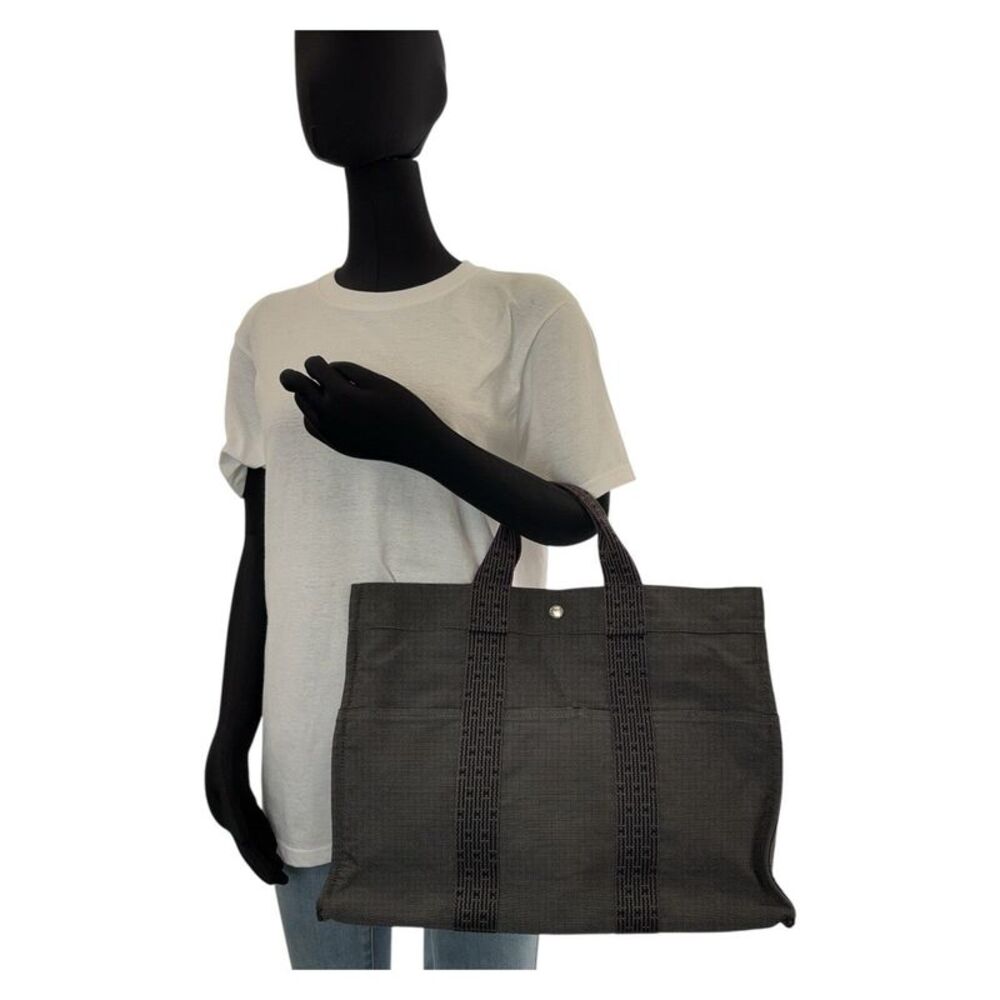 Hermes Canvas Herline MM Tote Bag - Picture 2 of 10